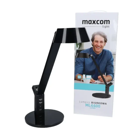 Φωτιστικό με Λάμπα LED Maxcom με Πτυσσόμενο Βραχίονα και Ρύθμιση Έντασης Μαύρο - Image 5