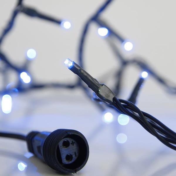 Σειρά 100 Led 3mm, 31V, επέκταση έως 3, με μετασχηματιστή, προέκταση παροχής 300cm, πράσινο καλώδιο, μπλε Led, ανά 5cm, ΙΡ44