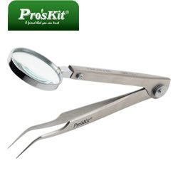 Proskit 1PK-TZ017 Προσέλα με Γωνιακή μύτη 120mm και Μεγεθυντικό Φακό 3x