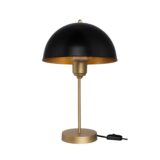 GAZETA 203-0305 Μοντέρνο Επιτραπέζιο Φωτιστικό Πορτατίφ με Ντουί 1 x E27 AC 220-240V IP20 - Μαύρο & Χρυσό - Μ25 x Π25 x Υ39cm