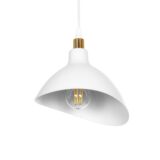 RIVE 203-0141 Μοντέρνο Κρεμαστό Φωτιστικό Οροφής με Ντουί 1 x E27 AC 220-240V IP20 - Λευκό & Χρυσό - Μ22 x Π20 x Υ22cm