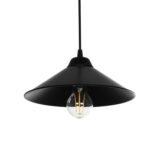 FONTE 203-0080 Μοντέρνο Κρεμαστό Φωτιστικό Οροφής με Ντουί 1 x E27 AC 220-240V IP20 - Μαύρο - Μ25.5 x Π25.5 x Υ10cm